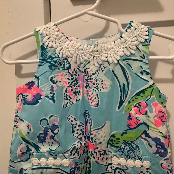 Lily Pulitzer Baby Blue Pink Printed Shift Dress Size 6-12 Months - Picture 5 of 10